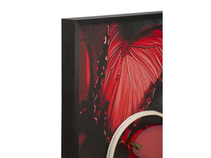 Impression sur toile led butterflies visage avec papillons rouges et application 3d