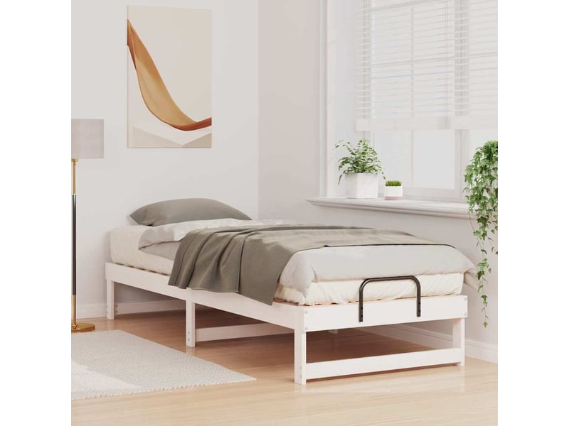  Lit simple- lit adulte -  cadre de lit blanc 80 x 200 cm pin massif  - Conforama B