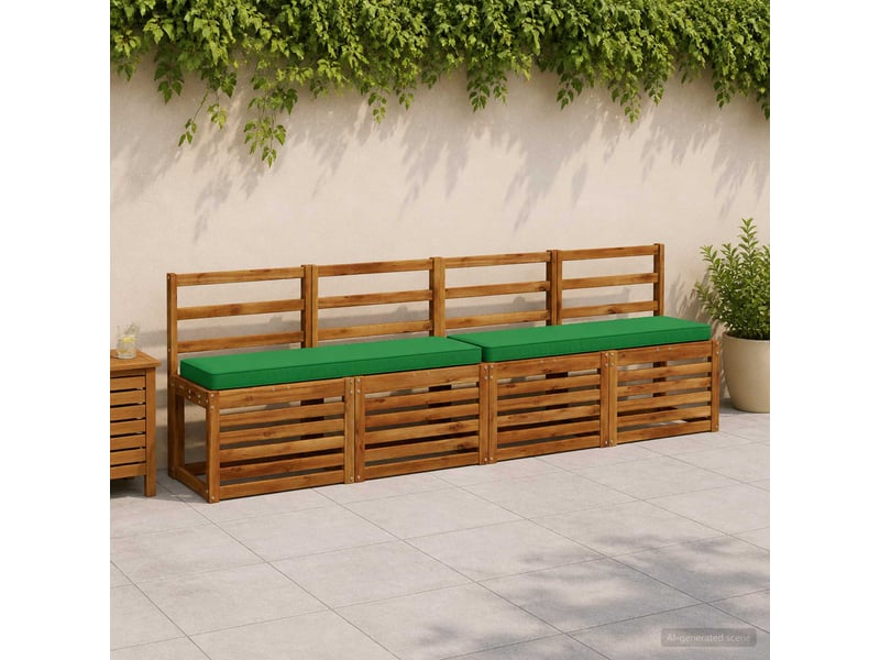 Lot de 2 coussins de banc, coussins d'assise vught 100 % polyester vert cf58593 - Conforama B