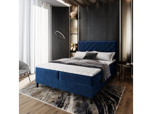 Lit avec rangement 160x200 cm <strong>MASSENO</strong> <strong></strong> coloris bleu