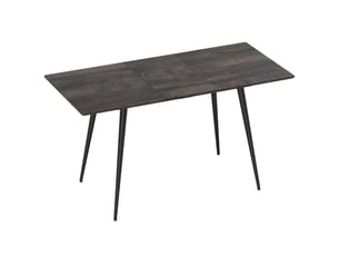 Table de salle à manger extensible pour 6 à 8 personnes avec plateau escamotable et pieds en acier, bois gris