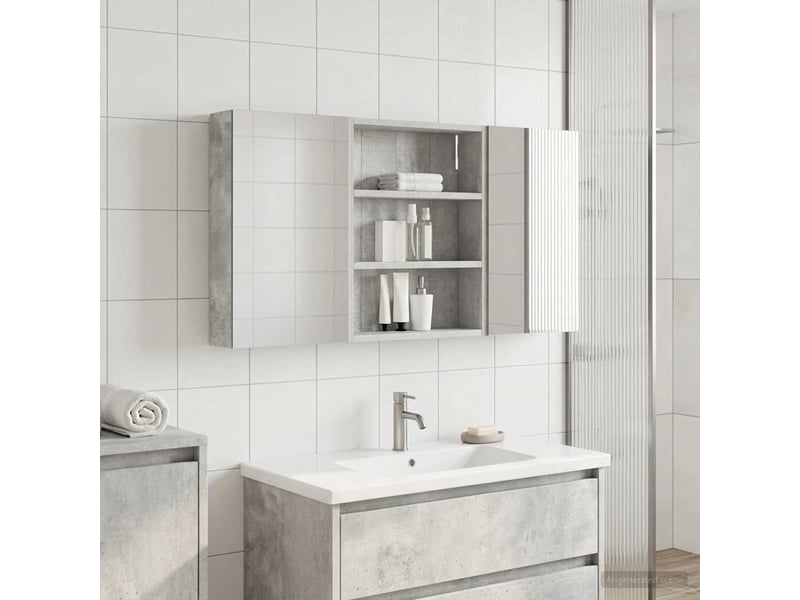  Ensemble de meubles de salle de bain 3 pcs 100x10.5x50 cm shl2746  - Conforama D