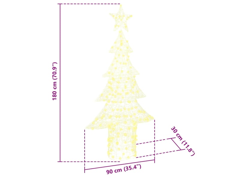  Sapin de noël, arbre de noël 240 led blanc chaud 150 cm acrylique cf60957  - Conforama E