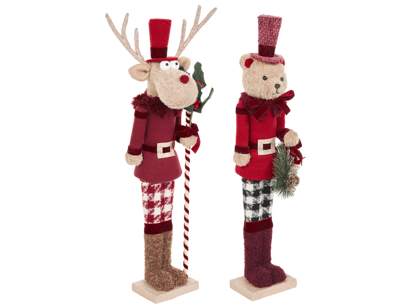  Lot de 2 figurines matala 6164 cm ours renne rouge  - Conforama A
