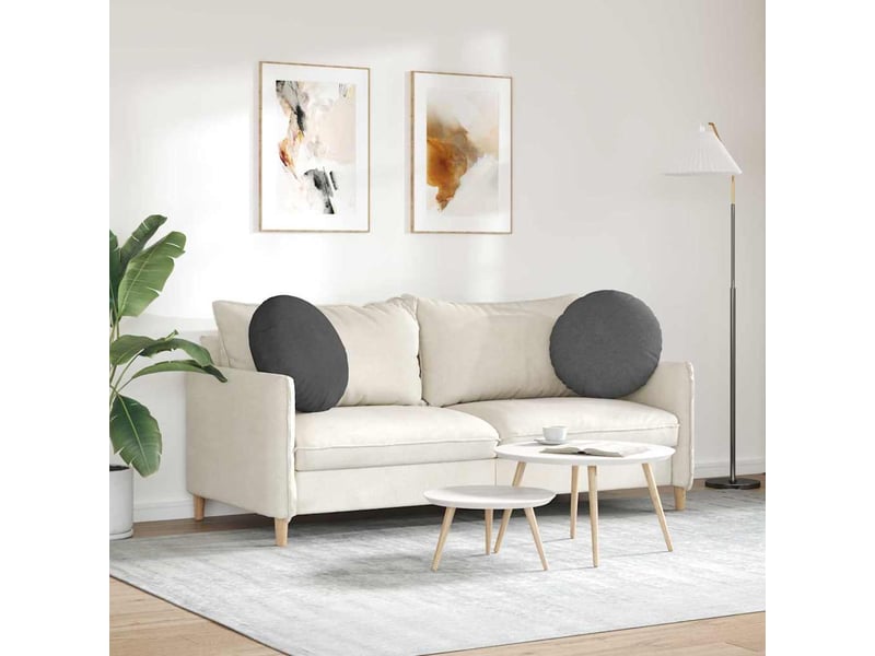  Lot de 2 coussins de siège, coussins décoratifs tissu en velours côtelé gris foncé cf59805  - Conforama D