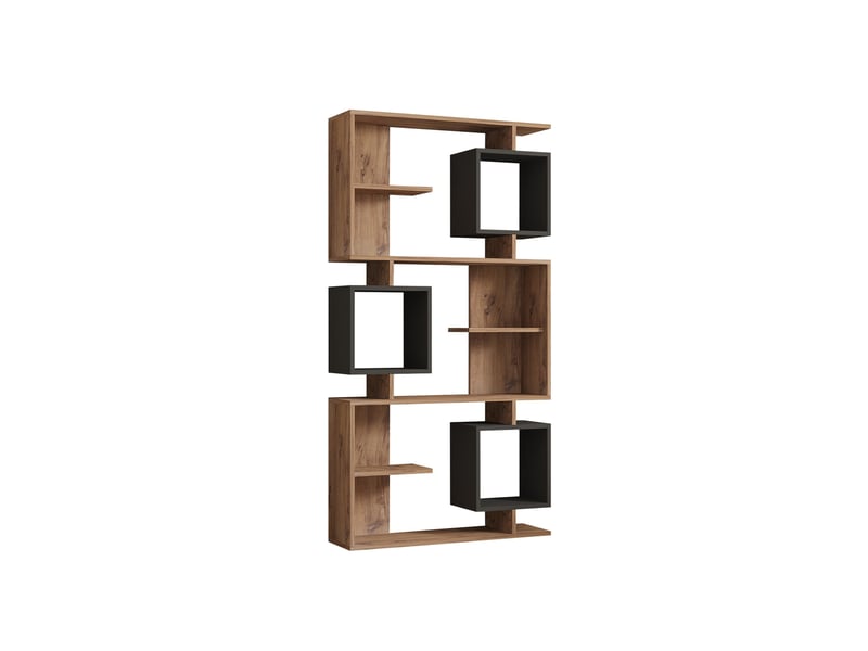  Bibliothèque design asymétrique 172cm effet bois et gris anthracite naly  - Conforama A