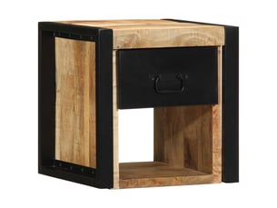 Lot de 2 tables de chevet - cabinet de chevet - table de nuit 40x35x40 cm bois de manguier massif brut