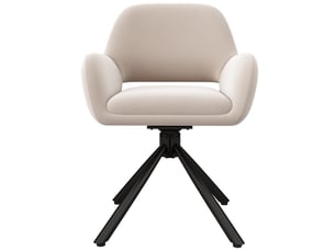 Lot de 6 chaises de salle à manger en velours beige avec accoudoirs, pieds métal, design moderne et confortable