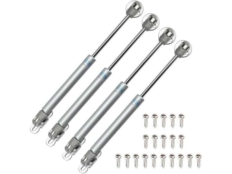  Pack de 4 amortisseurs hydrauliques à gaz de 100n, mécanisme d'élévation pour les portes de meubles et les boîtes de jouets  - Conforama A