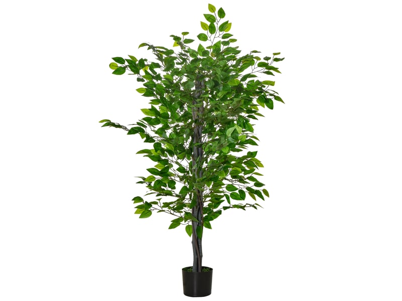  Arbre artificiel plante artificielle ficus h.1,35 m tronc branches liane lichen feuilles grand réalisme pot inclus  - Conforama A