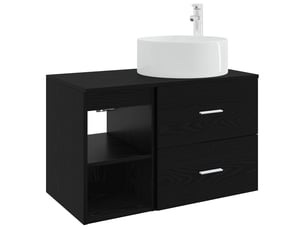 Ensemble de mobilier de salle de bain 2 pcs chêne noir shl4125