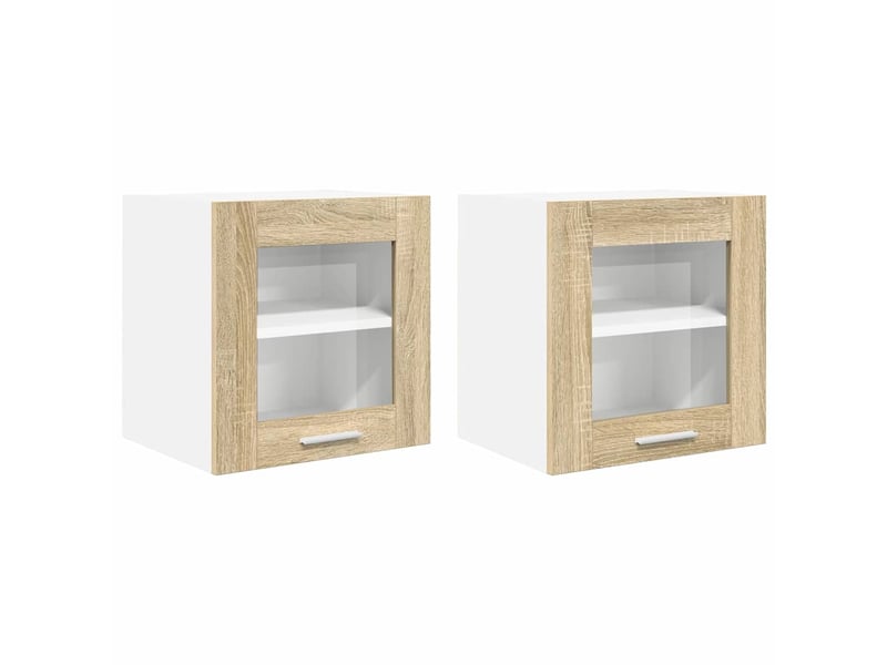  Meuble de rangement, armoire suspendue 2 pcs chêne sonoma bois d'ingénierie shl2149  - Conforama A