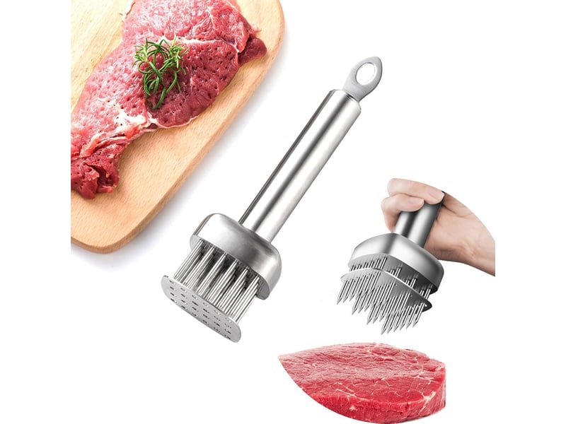 Attendrisseur de viande, outil d’attendrisseur à aiguilles de viande acier inoxydable professionnel, marteau viande manuel pour steak poulet, poisson - Conforama A