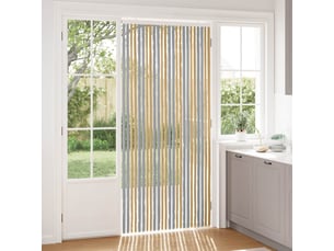 Rideau anti-insectes, moustiquaire en chenille gris et beige 100 x 220 cm cf43443