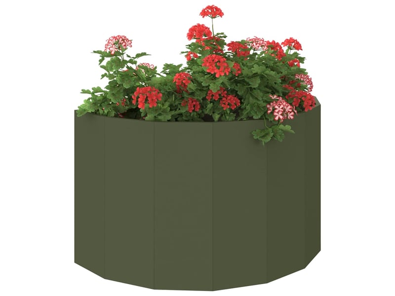  Jardinière - bac à fleurs vert olive 90 x 45 x 50 cm acier  - Conforama C