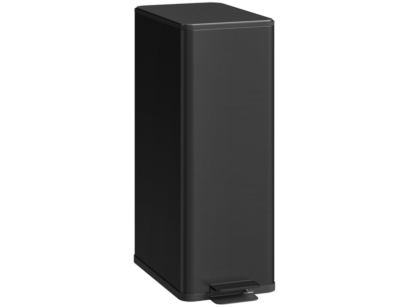  Poubelle de cuisine 20l - poubelle à pédale compartiment seau amovible - acier inox. Noir  - Conforama A