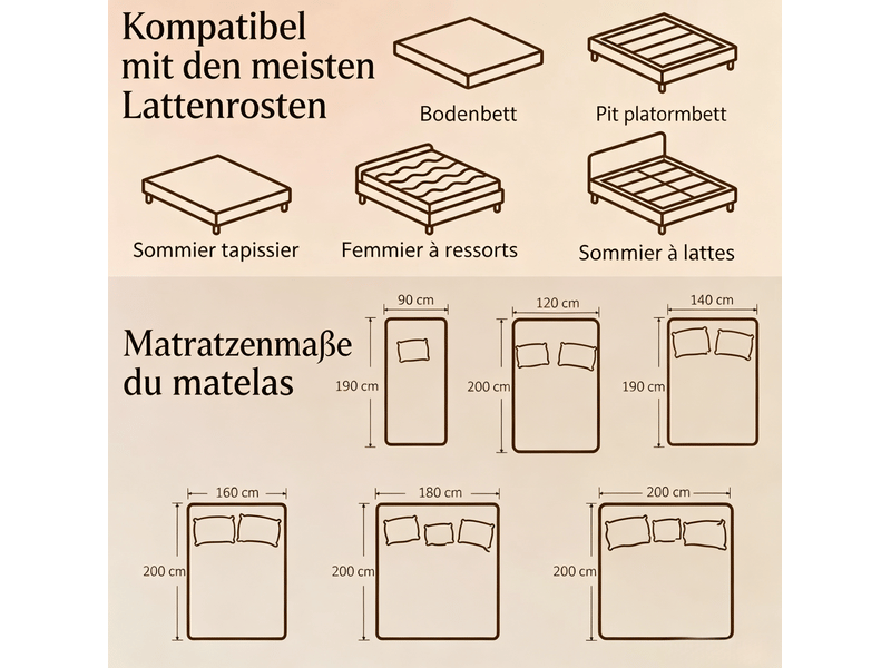  Matelas 140x190 cm pour 2 personnes, mousse à mémoire de forme, 20 cm, blanc et gris, housse en polyester  - Conforama D