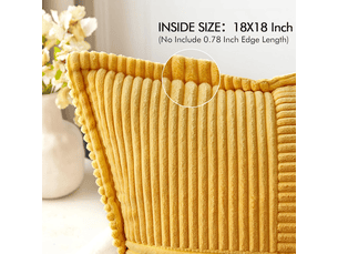 Housse coussin 45 x 45 cm enfant jaune moutarde motif à rayures croisés housses de coussin lot de 2