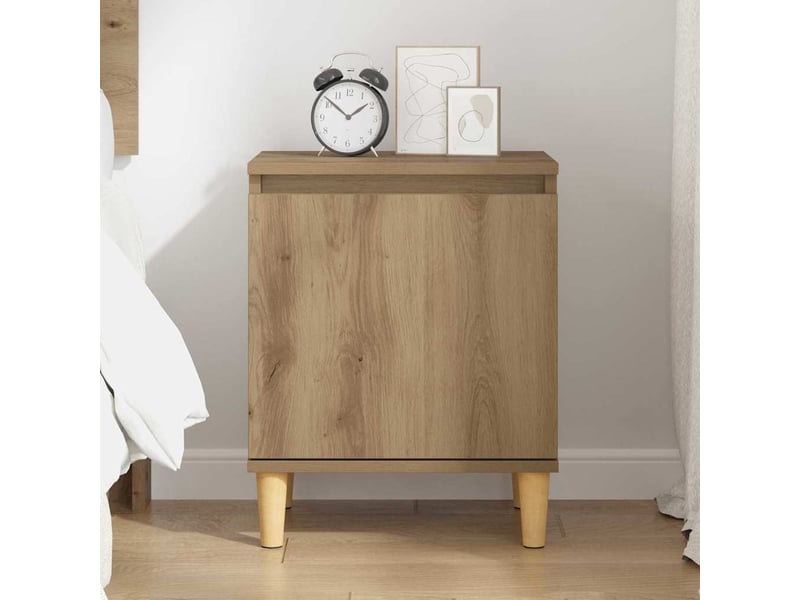  Table de chevet chêne artisanal 40 x 30 x 50 cm  - Conforama D