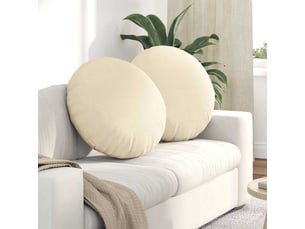 Lot de 2 coussins de siège, coussins décoratifs tissu en velours côtelé crème cf59793
