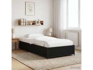 Lit adulte, lit simple, cadre de lit chêne noir 80x200cm bois d'ingénierie cf6128