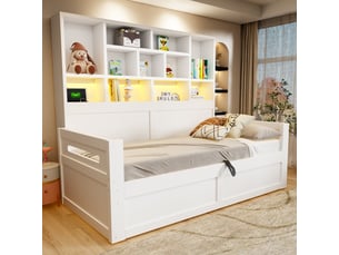 Lit coffre 90x200 cm <strong></strong> <strong>Morn Vibe</strong> coloris blanc