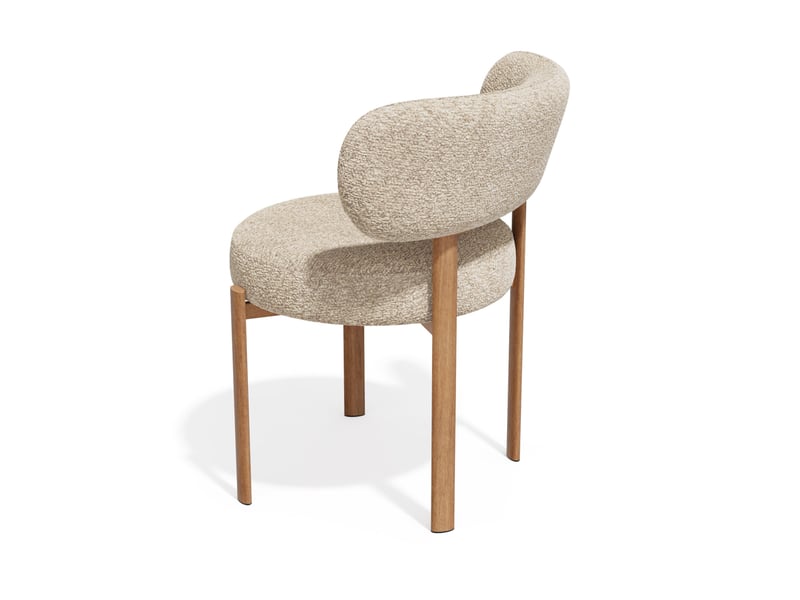  Lot de 2 chaises en bouclette beige lauren AC24BB - Conforama C