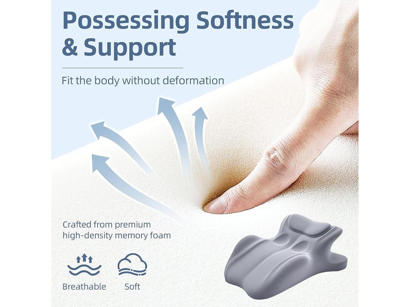  Coussin wedge en mousse à mémoire de forme, inclinaison 27°, support ergonomique pour dos, cou et jambes, gris, 59x46x24 cm  - Conforama E