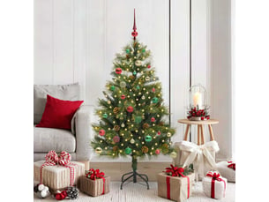 Sapin de noël artificiel, arbre de noël avec branches pliables et cônes 150 cm shl3485