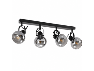 Zmh spot 4 lumières noir vintage spot de plafond e14  pour chambre salon sans ampoule