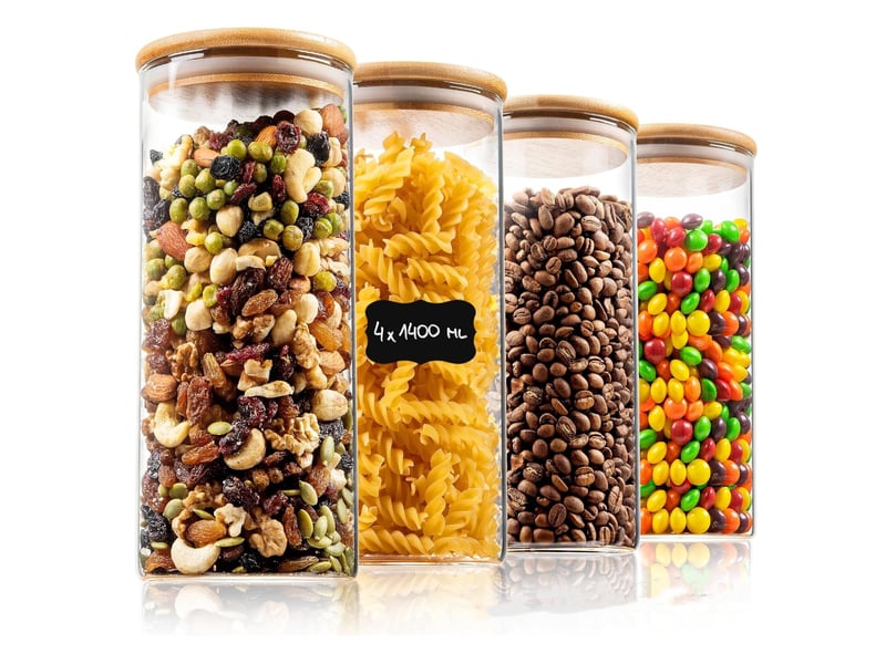  Bocaux de rangement en verre hermétique – lot de 4, 10x30cm  - Conforama A