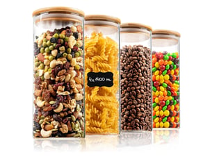 Bocaux de rangement en verre hermétique – lot de 4, 10x30cm