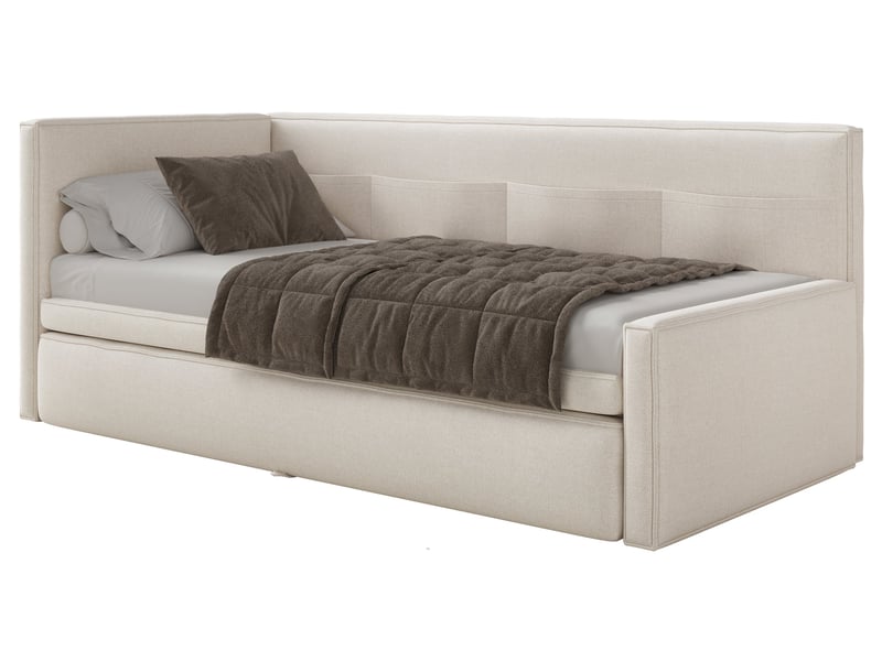  Selsey nesmi - lit rembourré - 90x200 cm - crème Nesmi - Conforama D