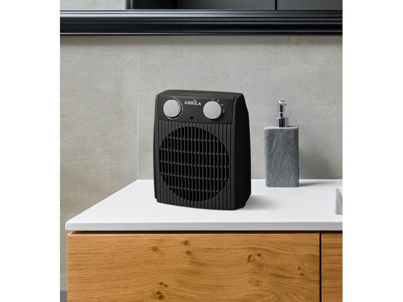 Chauffage soufflant ABRILA Nairobi 2000 W gris et noir, 2 puissances, 3 fonctions, thermostat réglable et voyant lumineux 229812028 - Conforama C