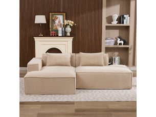 Canapé droit fixe <strong>OKMYHOME</strong> <strong></strong> 2 places Polyester naturel