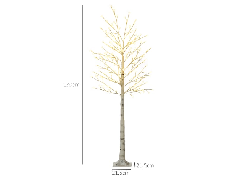  Arbre lumineux led 180 cm 180 leds blanc chaud, arbre artificiel de cerisier en fleurs, intérieur extérieur, ip44, blanc  - Conforama C