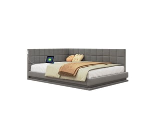 Lit simple 140x200 cm    coloris gris