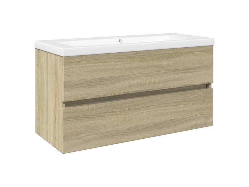  Ensemble de meubles de bain 2pcs céramique et bois d'ingénierie cf63558  - Conforama A