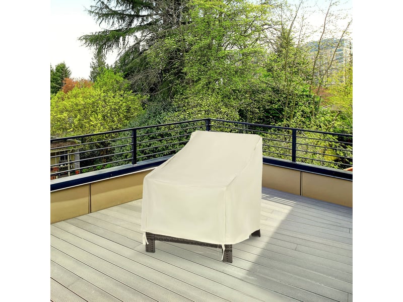  Housse de protection imperméable en tissu oxford 600d beige pour mobilier de jardin 68 x 87 x 77 cm, idéale pour terrasse et patio.  - Conforama D