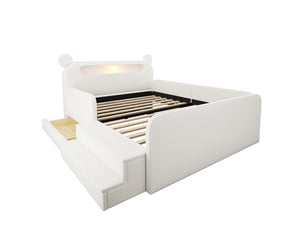 Lit simple 140x200 cm MAISONORA coloris blanc