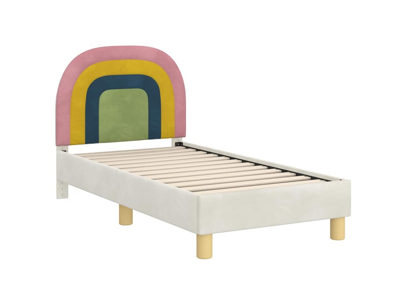 Lit simple- lit adulte - cadre de lit pour tout-petit avec tête de lit crème 70 x 140 cm - Conforama C
