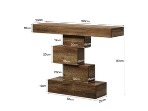 Table basse rectangulaire coloris bois clair LPOSPI - 30 cmx108 cm