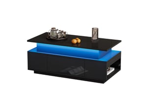 Table basse rectangulaire coloris noir <strong>HAUSS SPOLE</strong> <strong></strong> - 45 cmx96 cm