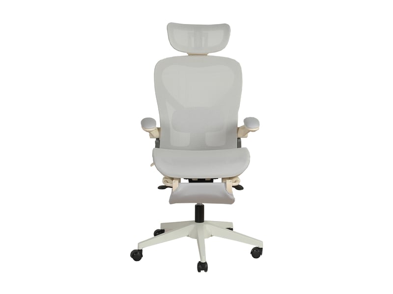  Chaise de bureau ergonomique pliable avec appui-tête 3d - lpospi - soutien lombaire réglable, maille - gris  - Conforama A