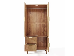 Armoire 3 porte(s) battante  2 tiroir(s) SEYAKANY  coloris bois foncé largeur 80 cm