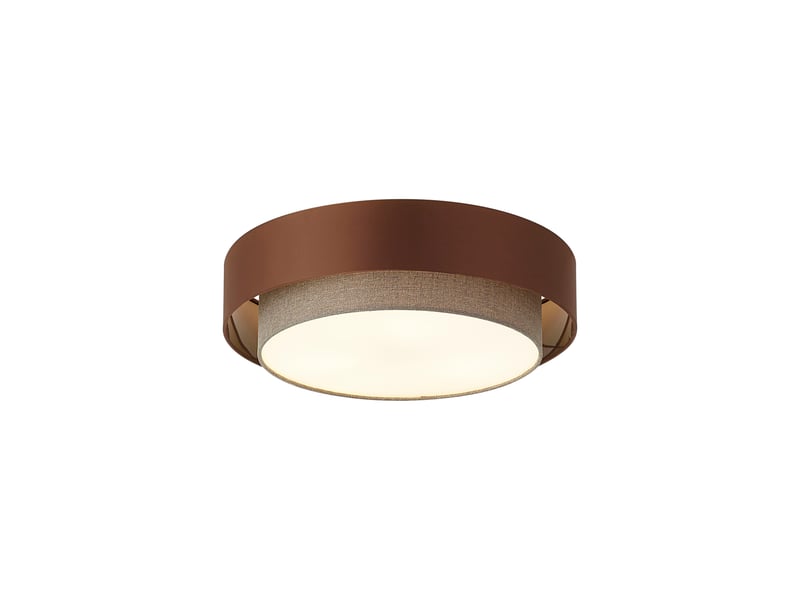 Plafonnier moderne bronze foncé avec taupe 50cm 3 lumières - drum duo  - Conforama A