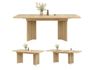 Table à manger extensible bois 120x80x76cm mdf salle à manger rangement pratique confort et fonctionnalité usage quotidien moderne