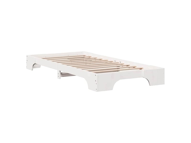 Lit simple- lit adulte - cadre de lit blanc 100 x 200 cm pin massif - Conforama C