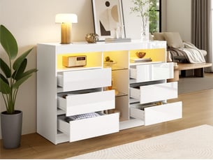 Commode 6 tiroir(s) SEYAKANY coloris blanc largeur 130 cm