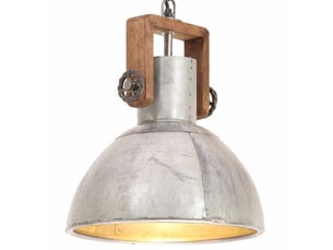 Lampe suspendue, suspension luminaire industrielle 25 w argenté rond 30 cm e27